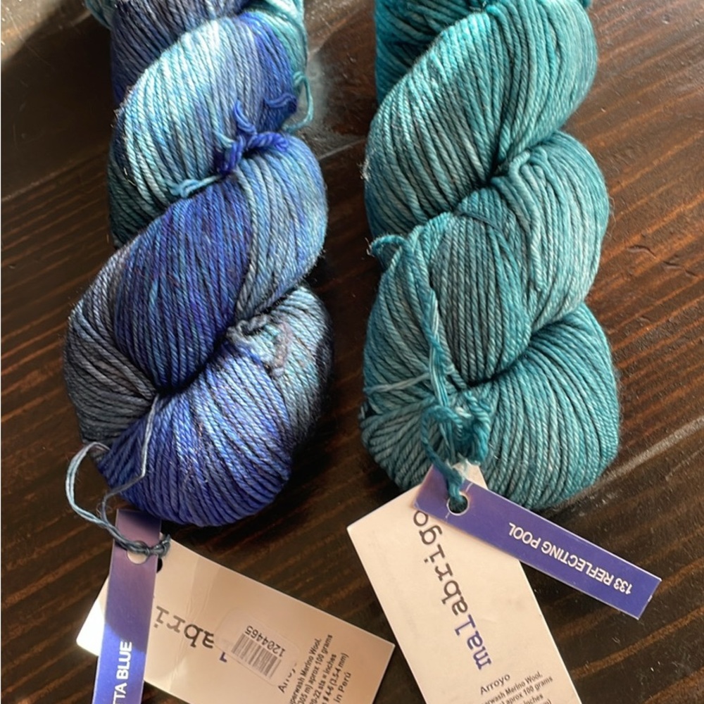 Malabrigo Yarn in Blue and Teal